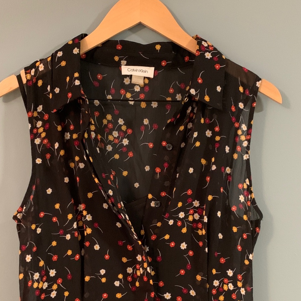 Calvin Klein Black Floral Dress